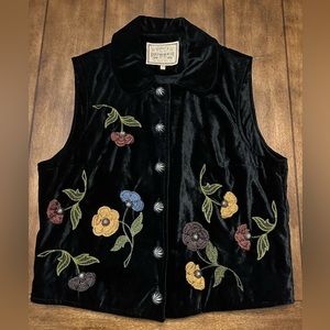 Double D Ranch black velvet vest XS